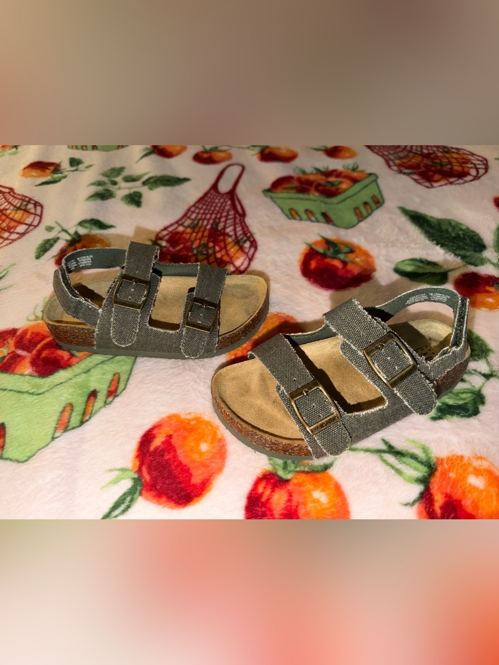 Gap Toddler Buckle Cork Sandals Thyme Green Kids 9-10 Unisex Shoes